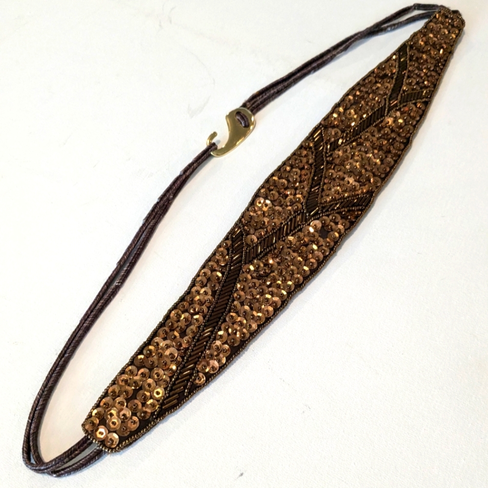 Vintage Milor Handmade Sequin and Beads 30's Ladies Waist Belt One Size - Picture 2 of 16